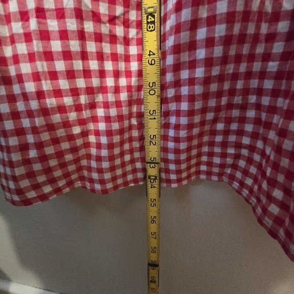 Old Navy NWT Red Gingham Sun Dress 4X Red White Smocked Cottagecore Boho Summer - Picture 9 of 13